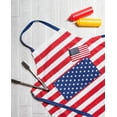 thumbnail image 6 of 32" Red and White American Flag Print Kitchen Chef Apron, 6 of 6