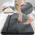 thumbnail image 4 of Hiroekza Bathroom Rugs Non Slip Washable Bath Mat 24x16in Thick Soft Water Absorbent Quick Dry Anti Mold Polyester Bathroom Accessories for Bathroom Shower Floor Tub Dark Gray, 4 of 9