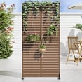 thumbnail image 2 of MAYEERTY 72×35" Outdoor Brown Metal Privacy Panel Screen for Backyard & Garden, Louvered Pattern, 2 of 8