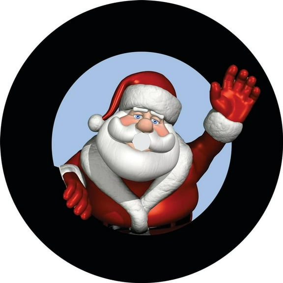 Tire Cover Central Santa Black Vinyl (Select Size/Camera in Menu) 255/70r18 Center Camera