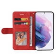 thumbnail image 2 of Wallet Case for Samsung Galaxy S22 with Card Slots Cash Holder Magnetic Clasp Flip Folio Cover, Premium Luxury PU Leather Kickstand Soft Silicone Shockproof Protective Case, Red, 2 of 8