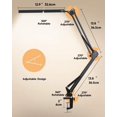 thumbnail image 4 of Lámpara LED de escritorio con abrazadera, luz de lectura regulable para el cuidado de los ojos, 3 modos de Color, lámpara de brazo oscilante, lámpara de mesa con Clip USB, lámpara de día, 4 of 4