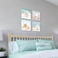 thumbnail image 5 of Coastal Seashell Picture Wall Art - Beach Themed Canvas Print Relaxing Seascape Artwork Contemporary Calming Seaside Starfish Conch Nature Photography Summer Blue Sea Ocean Scenery Painting Bathroom, 5 of 6