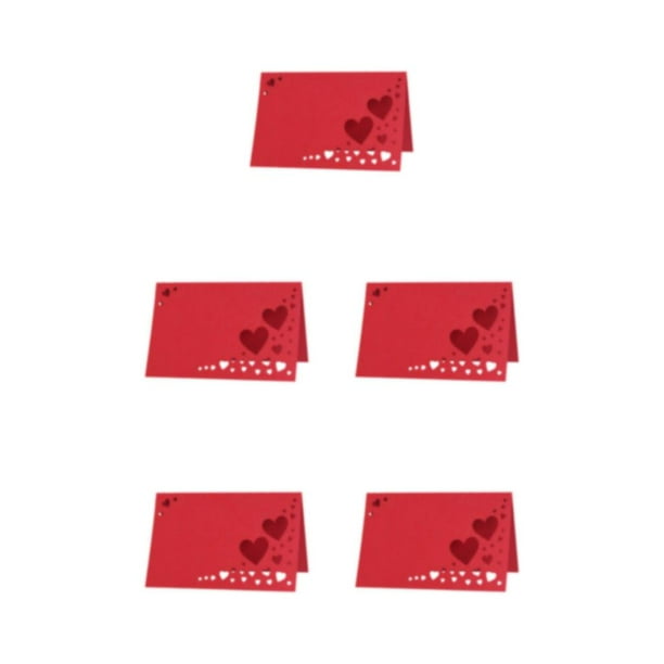 Cateissary 50 paquete/lote personalizar decoraciones de con corazón hueco nombre lugar tarjetas boda nombre tarjetas rojo Type2 NO2