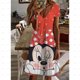 thumbnail image 3 of Vestido playero para mujer, vestido de verano de Mickey y Minnie de Disney, estampado Kawaii, bonito, holgado, informal, para playa y exteriores, 3 of 5