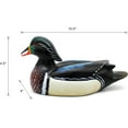 thumbnail image 3 of CVHOMEDECO. Primitives Hand Engraving and Painted Wood Wild Duck Farmhouse Figurine Mallard Decorative Accent, 10-1/2 Inch, 3 of 7