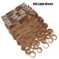 thumbnail image 3 of Benehair Clip In 100% Real Remy Human Hair Extensions Double Weft Thick Full Head 18" 20" Body Wave Wavy Curly Brown Hair, 3 of 10