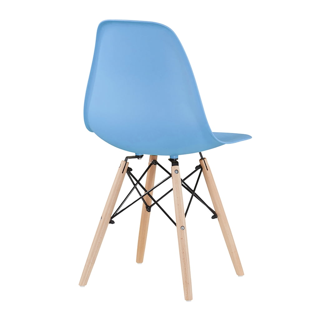 Kepooman 2 PCS Modern Armless Dining Chairs with Wood Legs, Light Blue