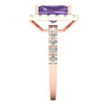 thumbnail image 3 of 3.84ct emerald cut alexandrite 18k rose gold halo Bridal Wedding Engagement Promise Anniversary Ring for Women size 5, 3 of 7