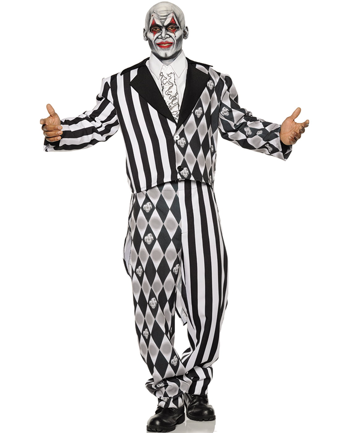 Men's Skeleton Costumes Scary Black and White Halloween Jumpsuit ...
