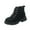 #001-Black, variant on Cowsor Girls Lace-Up Work Boots, Kids Outdoor Hiking Boots Fashion Urban Style