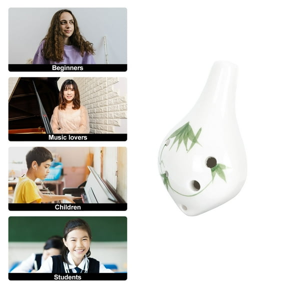 Worgeous Exquisite Ceramic Ocarina for Music Lovers Portable Beginner Instrument with Assorted Colors