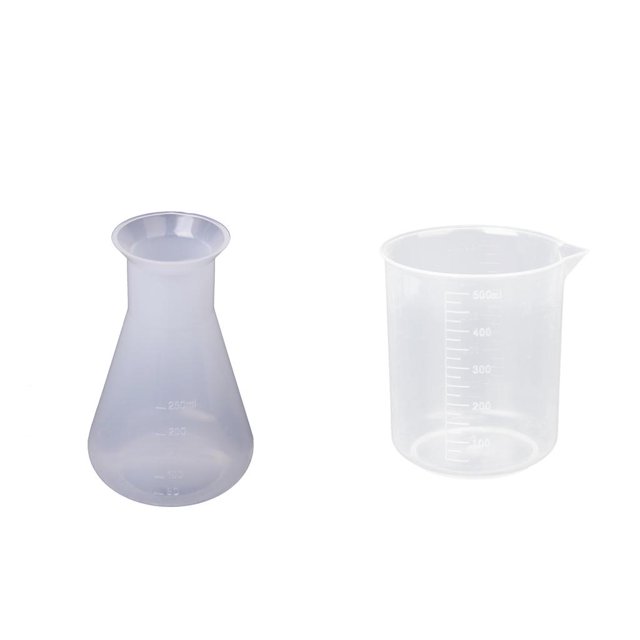 1 Botella de Matraz de 250 Ml Y 1 Vaso de 500 Ml para Laboratorio de Medición. Zulema Vaso de precipitados matraz cónico