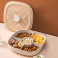 thumbnail image 4 of TOPRenddon Divided Serving Tray with Lid and Handle, Portable Snack Fruit Tray with 4 Compartments, Snackle Box Container Platters Organizer for Candy Fruits Nuts Snacks, 4 of 8