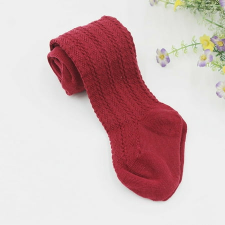 

Children s Fashion Stockings Monochrome Knitted Leggings Stretch Slim Pantyhose