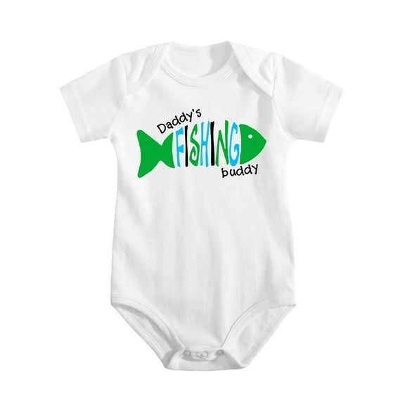Daddy's Fishing Buddy Baby Onesie – Perfect Gift for Fishing Families And Dad’s Little Helper White-style 6-9M