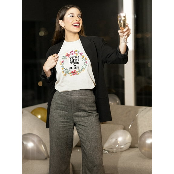 Getting Ripped Flower Crown  Women White T-Shirt, Female Small