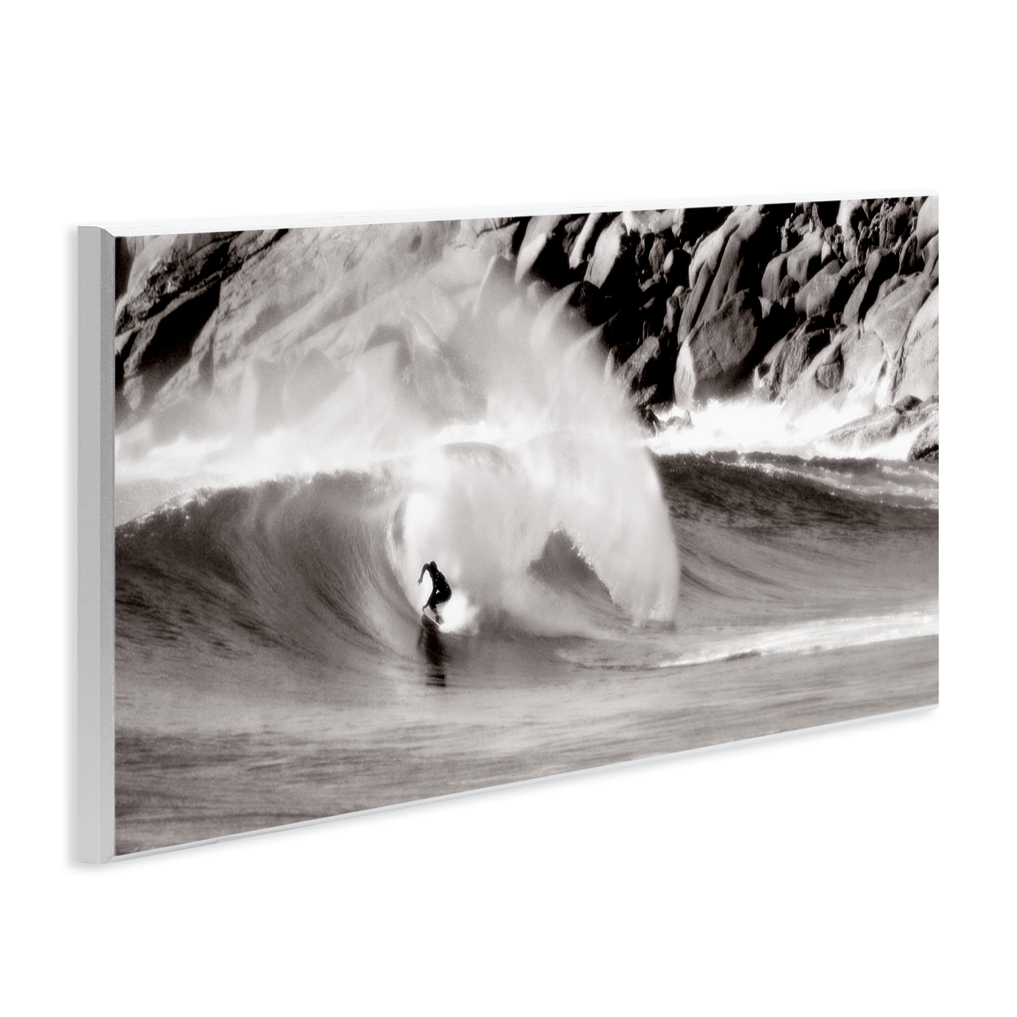 Stupell Industries Surfing Reef Break Coastal Photography Unframed Art Print Wall Art, 17 x 7