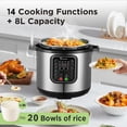 thumbnail image 2 of 8qt stainless steel Pressure Cooker | 24-hour Presetting electric rice cooker, 14 in 1 slow cooker with temperature control LED Multifunction Steamer, Food Warmer nonstick pot, 2 of 5