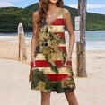 thumbnail image 4 of WEANT 4th of July Patriotic Dresses Generic Usa Flag Sundress Flag Army Green L, 4 of 9