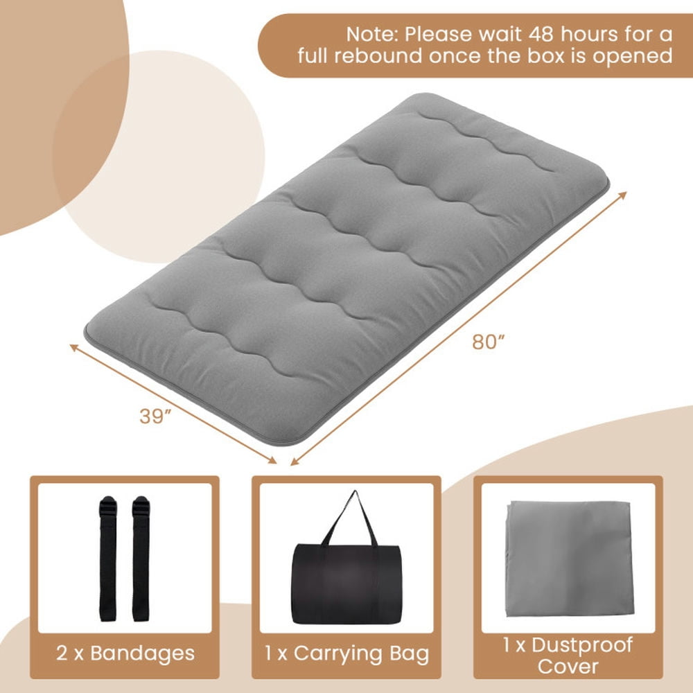 Demifill Futon Mattress, Mattress with Washable Cover and Carry Bag, Twin Size