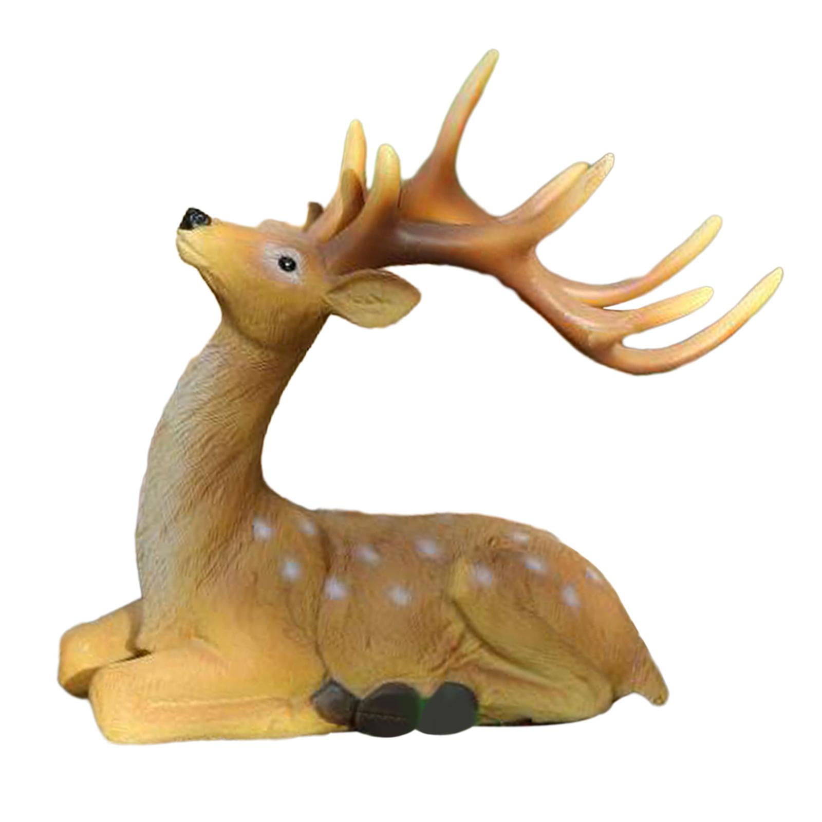WLPZXP Deer Sculpture Lovely Garden Deer Figurine Decoration Mini Animal Statue Chinese Style B
