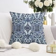 thumbnail image 3 of Accentuate Your Decor with Boho 18x18 Pillow Covers, Set of 2, Linen with Blue Carpet Design, Perfect Cushion for Sofa, Couch, Outdoor Farmhouse Style, 3 of 7