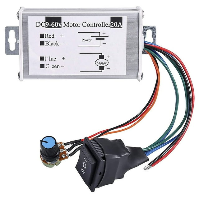 DC Motor Speed Controller Reversible PWM Motor Speed Controller Switch Switch Clockwise/Counterclockwise Adjustable Reverse Control Regulator Governor for Fan