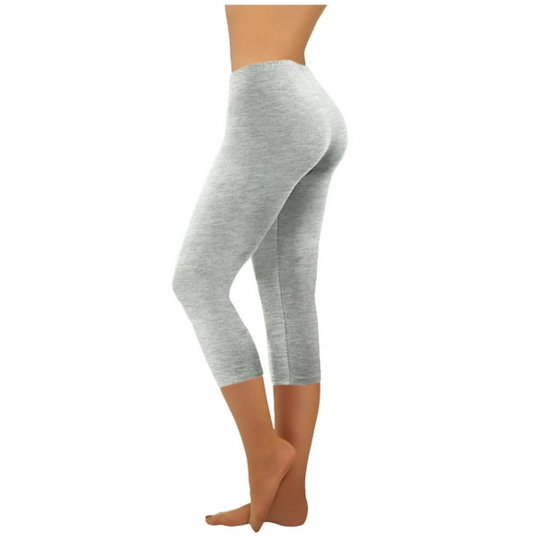 Women's Capri/Full Length Leggings Workout Yoga Running Pants Capris High  Waisted Pull On Cropped Leggings Trousers 