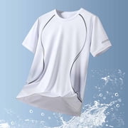 BSDJILFG Mens T-Shirts Cooling Summer Breathable Workout Top Casual Graphic Tees Short Sleeve Crewneck Shirts