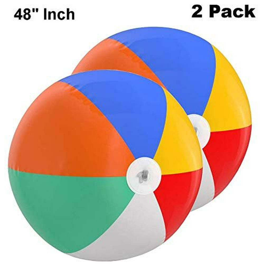 Top Race Jumbo 48 inch Beach Ball Jumbo Colorful Beach Ball Rainbow