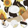 thumbnail image 4 of Elastic Sunflower Round Tablecloth for Dining or Outdoor Use, Water-Repellent Polyester, Fits 44-52" Tables, 4 of 7