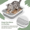 thumbnail image 4 of Foldable Cat Litter Box with Scoop, Collapsible Travel Toilet for Small Cats, Low Entry Anti-Splash Pan, Gray, 17.7 x 13.4 x 5 in, 4 of 6