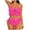 Hot Pink-1, variant on Women's Two Piece Swimsuit Ruffle High Waisted Bikini Sets Halter Bathing Suit with Drawstring Swimwear,Mint Green,L