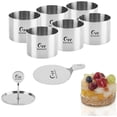 thumbnail image 1 of Guowall 6 Pack Seamless Cake Ring Molds Stainless Steel Mousse Rings 3 Inch Round Pastry Cutter for Baking (Includes 6 Rings 1 Pusher and 1 Lifter), 1 of 8