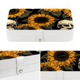 thumbnail image 4 of Sunflower Travel Jewelry Box Organizer Necklace Portable Case Holder Storage Display Stand PU Leather with Removable Compartment, 4 of 6