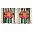 thumbnail image 7 of Yayeee Kitchen Curtains Tier Set of 2 Light Filtering 57"x36" Over Sink Window Panels, Geometric Circle, 7 of 7