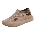 thumbnail image 5 of Rokment Womens Tie Dye Orthotic Chunky Walking Shoes Beach Casual Closed Toe Sandals Hollow out Comfortable Platform Slip on Socks Non Slip Nursing Work Flat Loafers Fashion Sneakers Khaki Size 7, 5 of 8