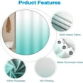 thumbnail image 5 of Turquoise Shower Curtain Set with Hooks Modern Gradient White Turquoise Shower Curtains for Bathroom Hotel Dorm Solid Boho Waterproof Fabric Shower Curtain 72x84inches, 5 of 6