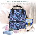 thumbnail image 5 of Balery Skull blue crystal flower Mummy Backpack - Waterproof Twill Canvas, Large Capacity Diaper Bag with Multiple Pockets and Adjustable Straps, 5 of 6