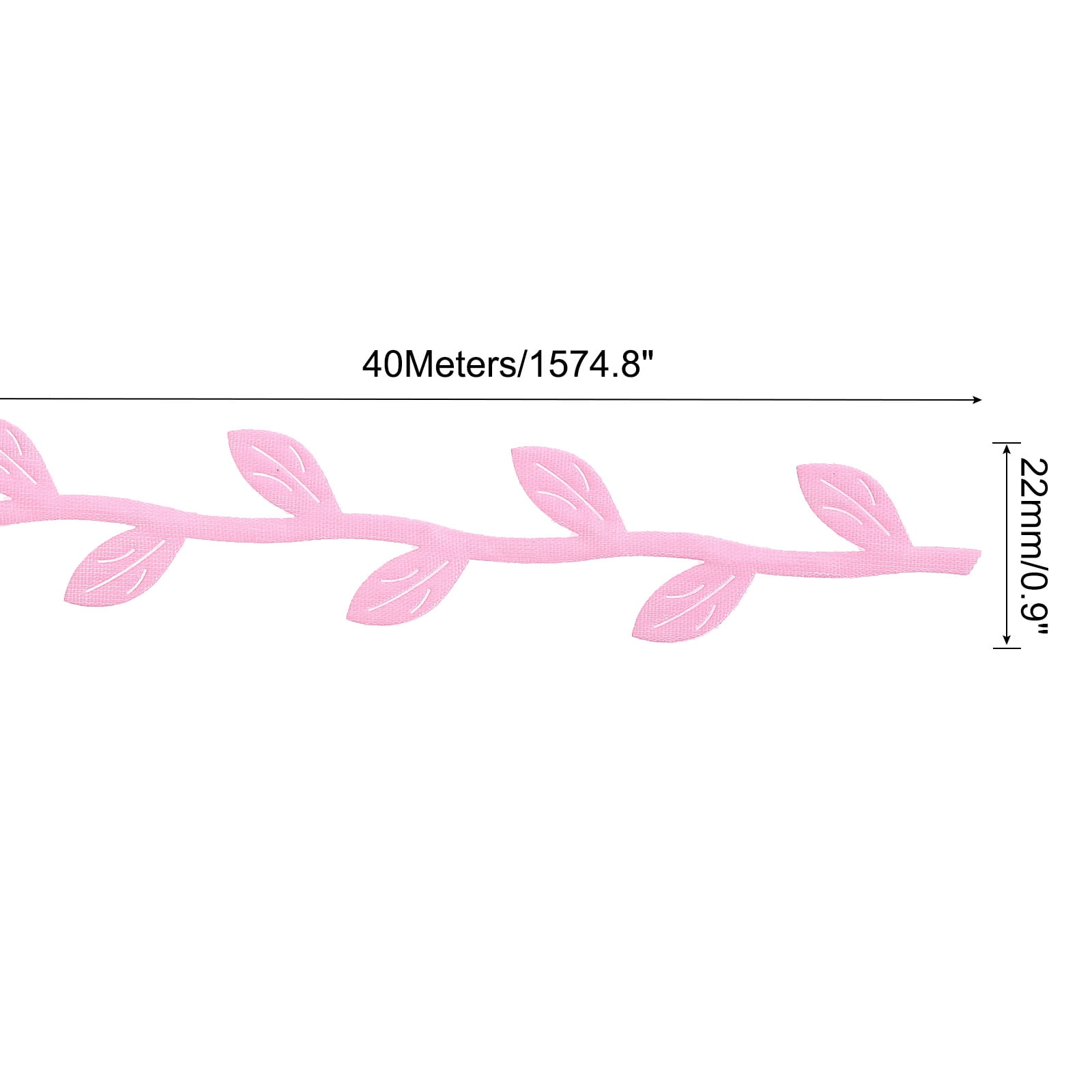 Unique Bargains Leaf Ribbon Artificial Leaf String for Wreath Making Gift Wrapping Pink