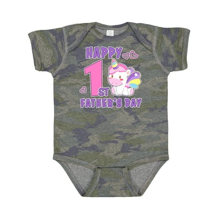 

Inktastic Happy 1st Fathers Day with Unicorn Gift Baby Girl Bodysuit