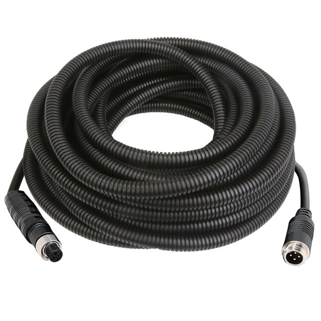 INSEETECH 33FT 4 Pin Camera Cable with Corrugated Tube, Waterproof Aviation Extension Cable for Backup Cam, Rear View System, RV Truck Trailer Bus Car