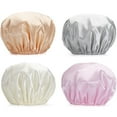 thumbnail image 1 of Shower Cap, 4-Pack Shower Caps for Women, Double Waterproof Layers Bathing Shower Hat Hair Protection EVA Shower Caps Reusable(A), 1 of 7