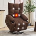 thumbnail image 1 of Electric Power Lift Recliner Chair with Massage & Heat for Elderly, Recliner with 45° Assist Stand,Cup Holders & Side Pocket, Reclining Lounge Sofa for Small Spaces, Brown, 1 of 8