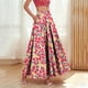 thumbnail image 1 of TaTaai Women's Vintage High Waist Boho Print Long Skirt Elastic Waist A-Line Ruffle Hem Maxi Skirt with Pockets for Everyday Casual Wear Gift, 1 of 9