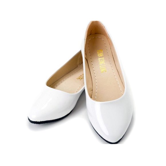 Escarpins Plats pour Femmes Ballerines Scintillantes pour Dames Ballerine Poupée Mariée Chaussures Unies Confortables