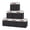 Black, variant on DSstyles Adult Stackable 6-Compartment Closet Organizer Box Set with Leather Handles, White & Black, 6 Count, 6 Pack