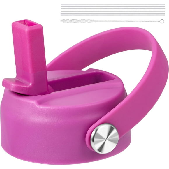 TRAHOO-Straw Lid for Hydro Flask Wide Mouth, Flex Straw Lids with Straw for Hydro Flask Wide Mouth 12 16 18 20 32 40 64 oz, Flexible Handle Replacement Lid Straws Cap Top Accessories