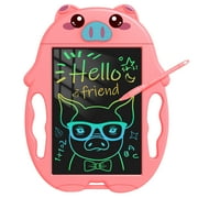 LCD Drawing Tablet for Kids, 10 Inch Doodle Board Drawing Pad Toddlers Toys, Colorful Electronic Writing Tablet 2 3 Year Old Girl Gift, Magnetic Drawing Board Pig Toys for Boys Girls age 2 3 4 5 6